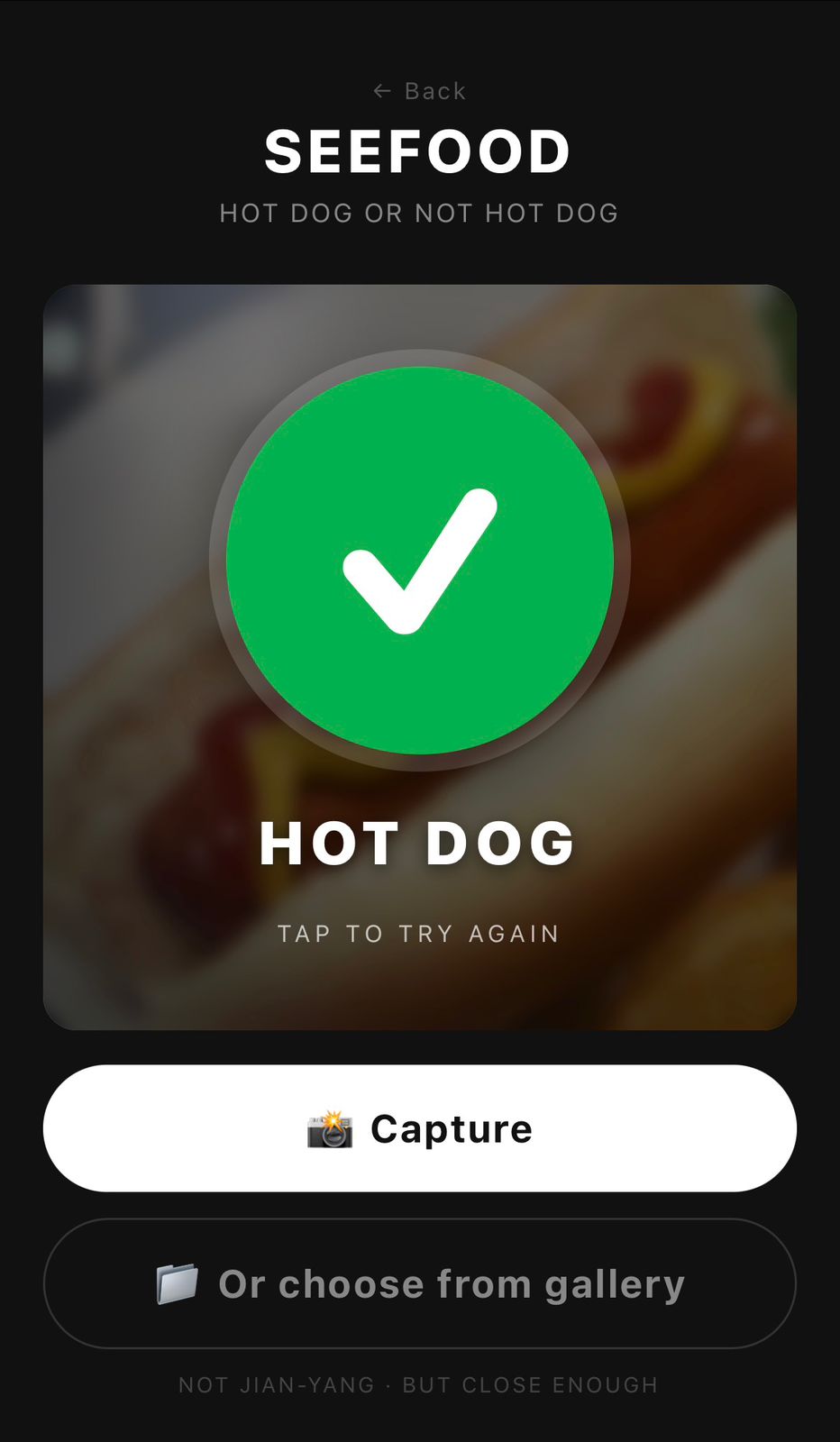 Hot dog detected
